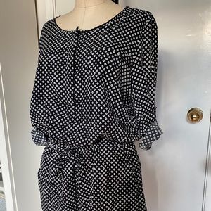 Loft Romper Jumpsuit Shorts Black & White Print